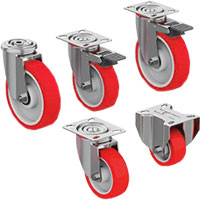 Superlan Red Wheels Heavy duties Steel/Stainless Steel