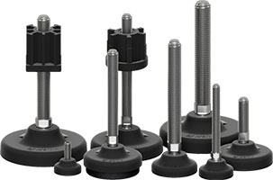 Niveladores Base Plástico e Perno INOX