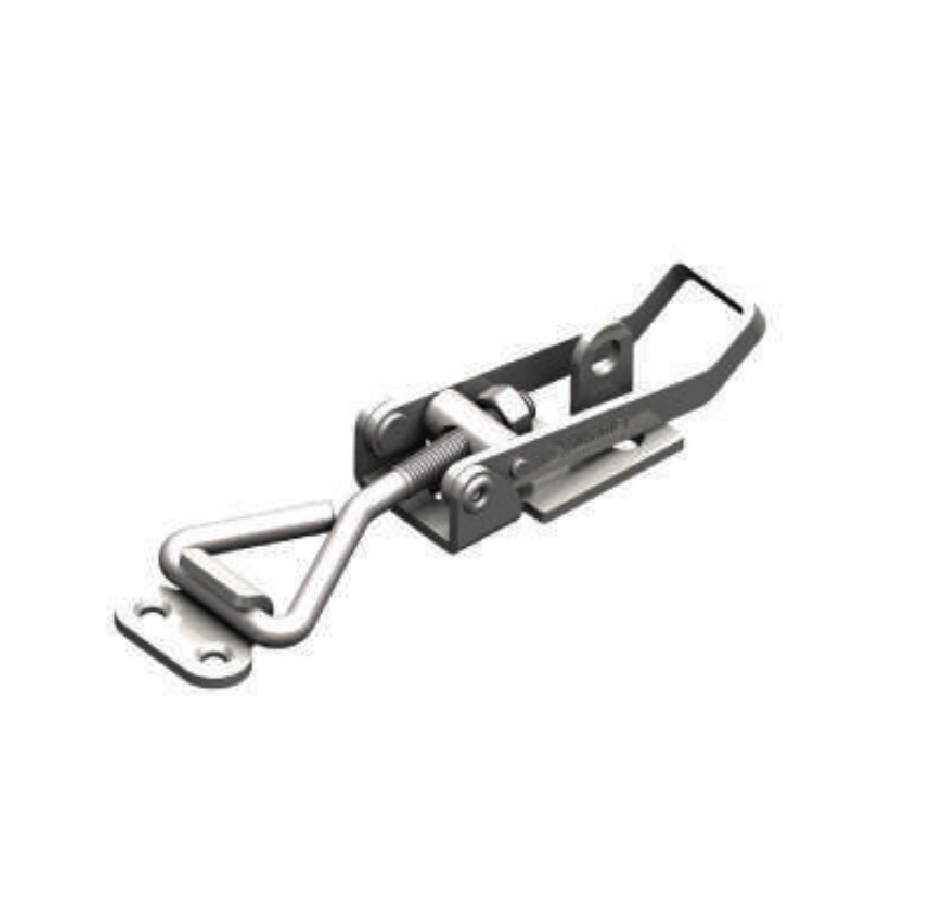 361-FECHO DE TRAÇÃO HORIZONTAL REGULAVEL COM RETEM EM AÇO ZINCADO EM INOX