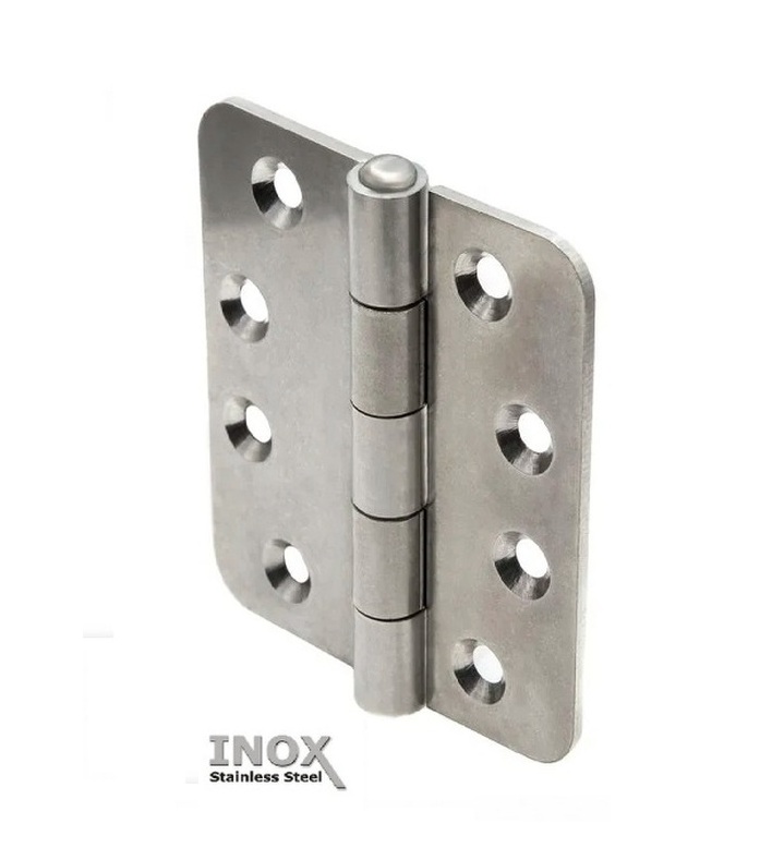 Dobradiça Plana em Inox C/ 8 Furos