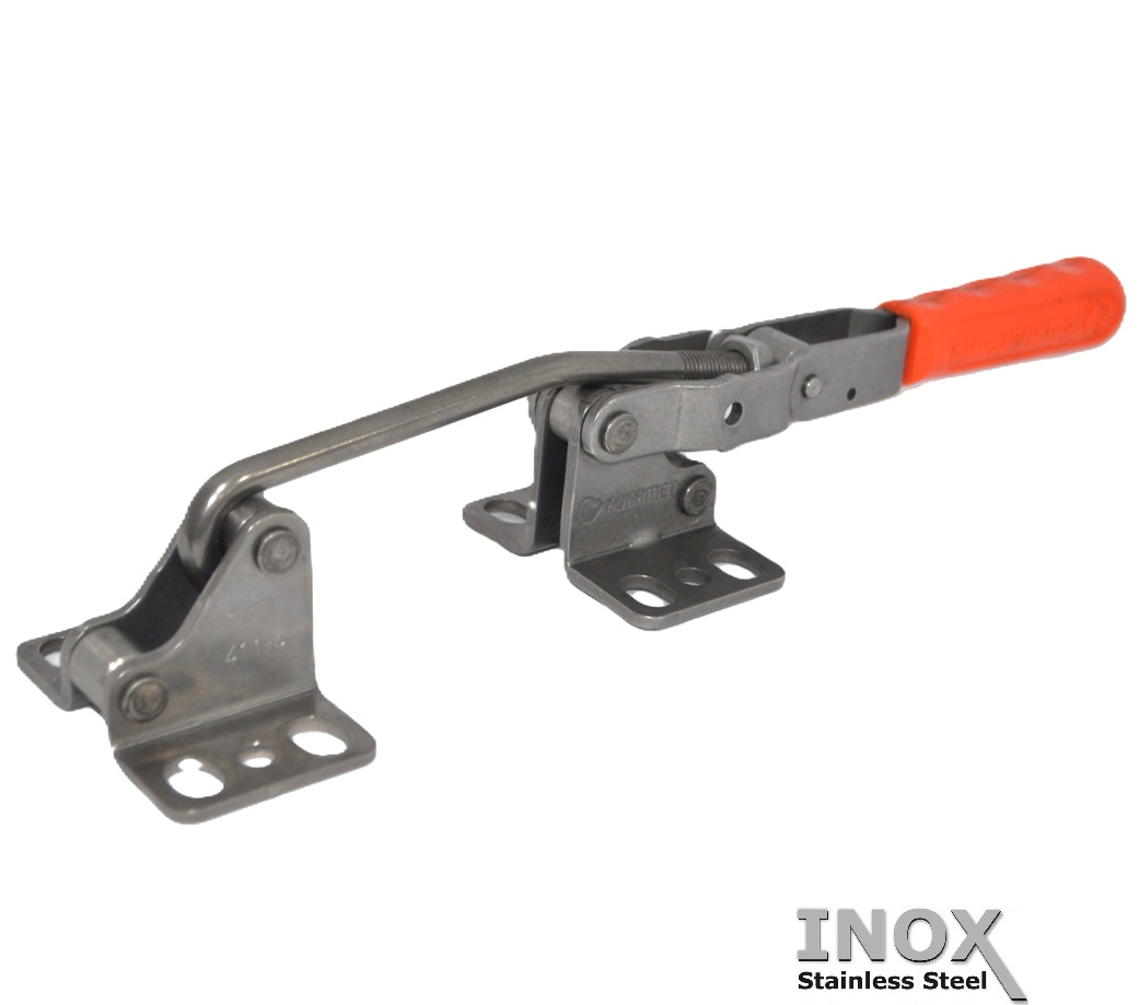 411 - GRAMPO DE FIXAÇÃO HORIZONTAL COM BRAÇO EM C EM INOX 