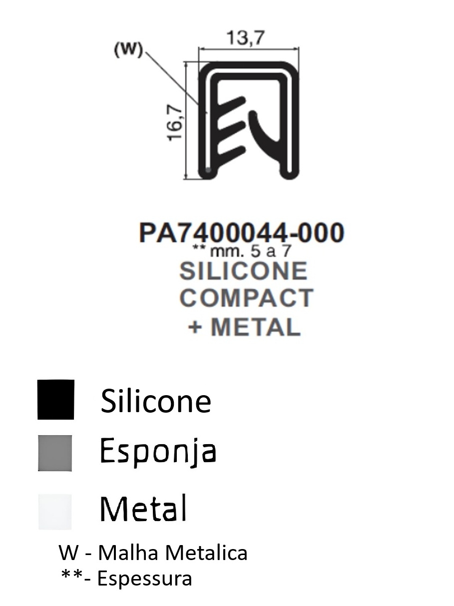 Perfil em Silicone Compacto 16.7x13.7