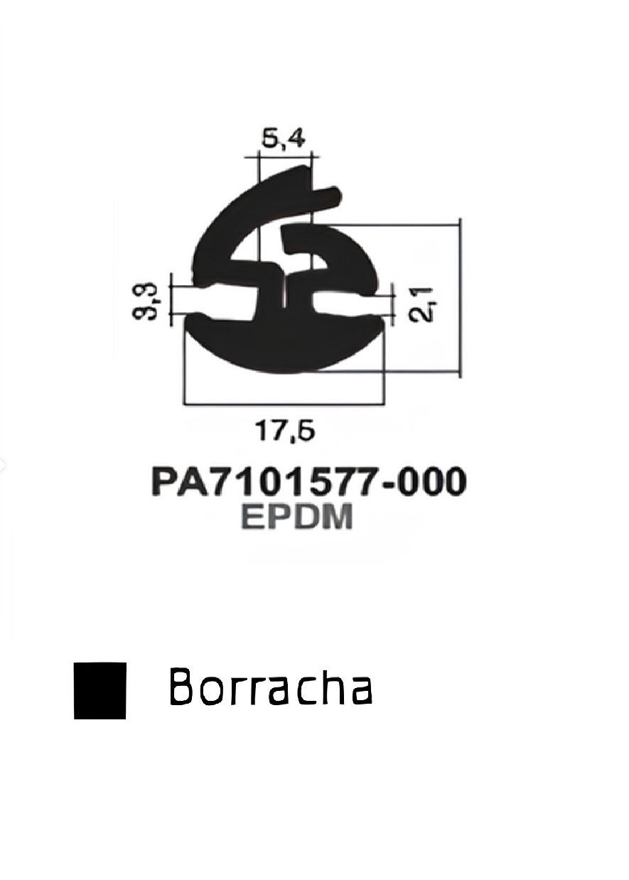 Perfil Borracha para Janela 17.5- EPDM