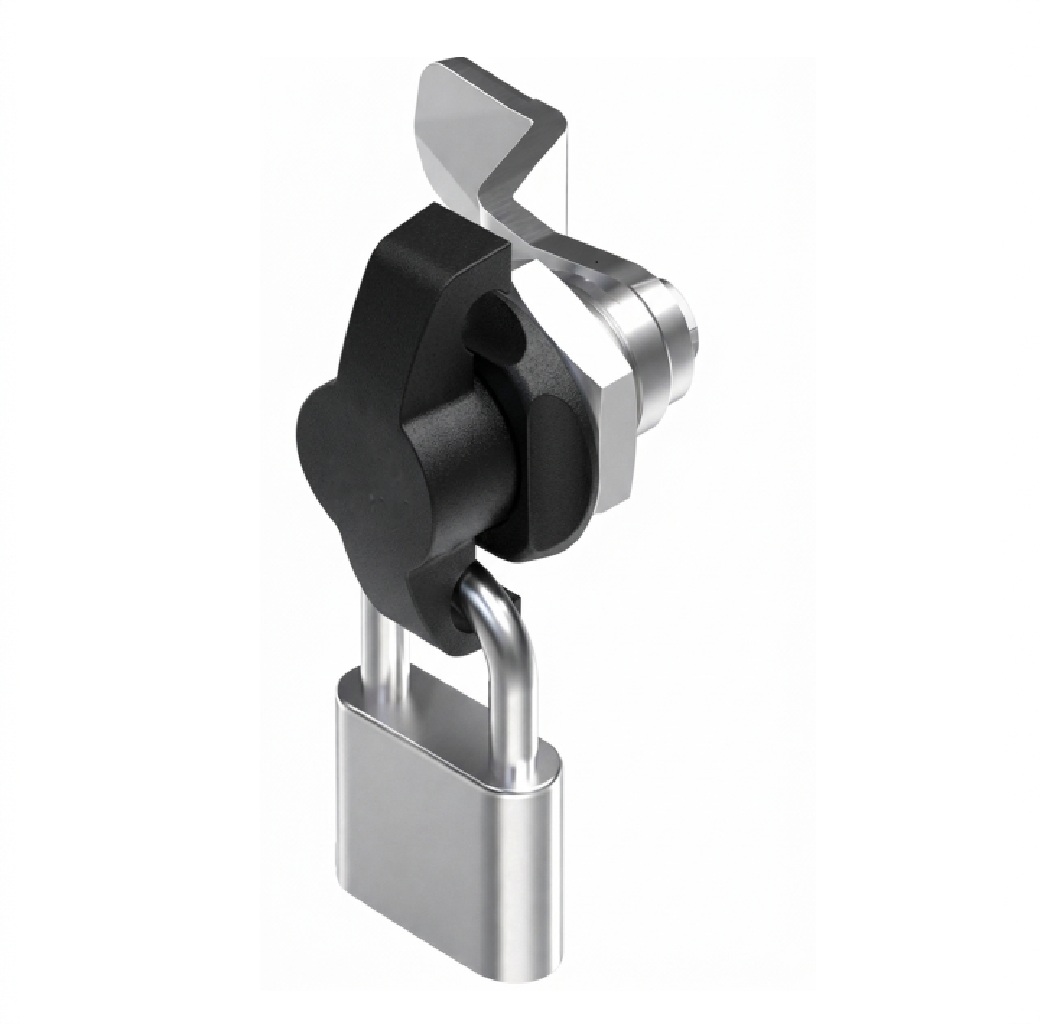 Fecho C/ Manipulo e Padlock em Zamak Preto - 90º