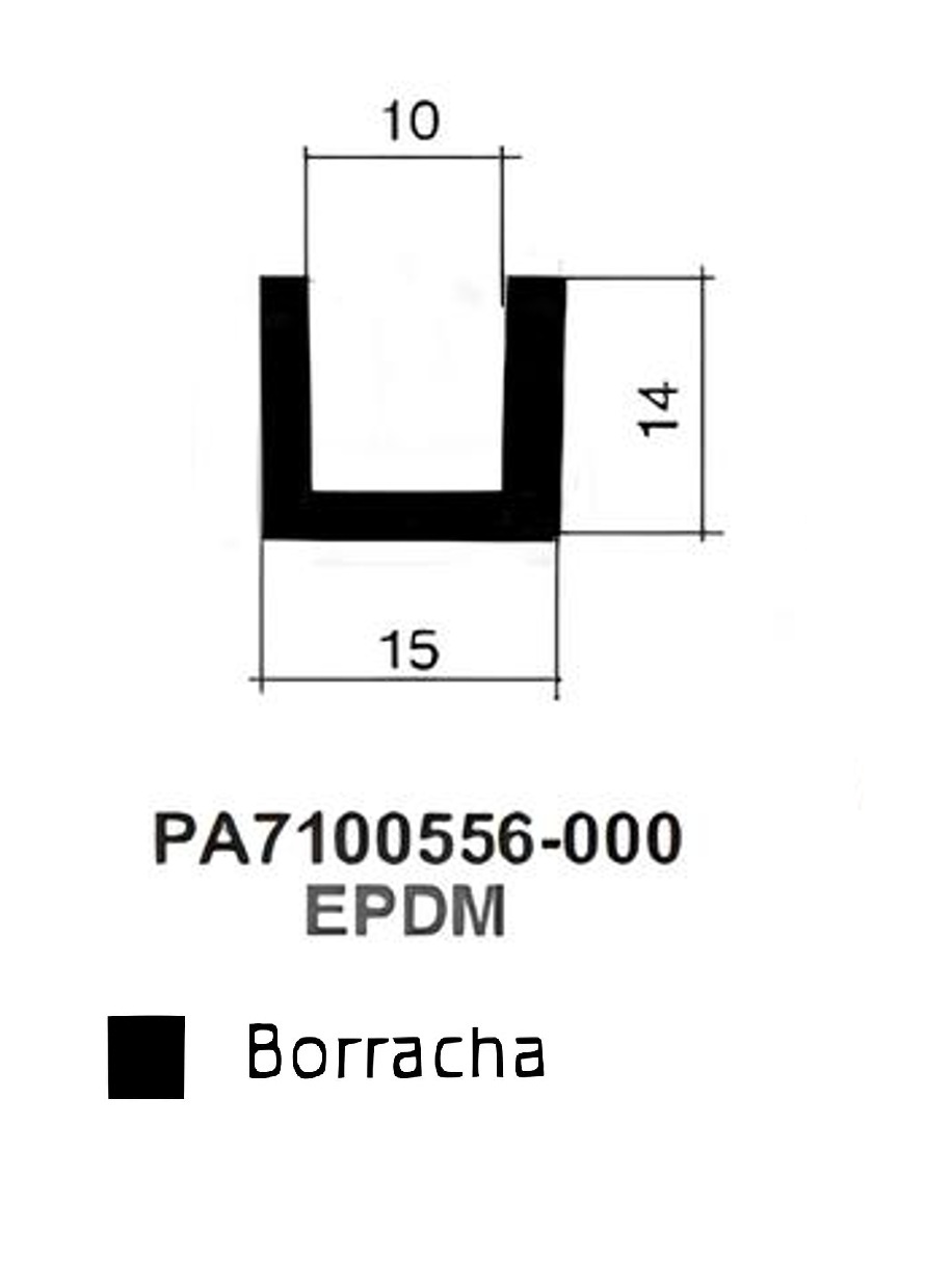 Perfil Borracha Sólido 14x15- EPDM