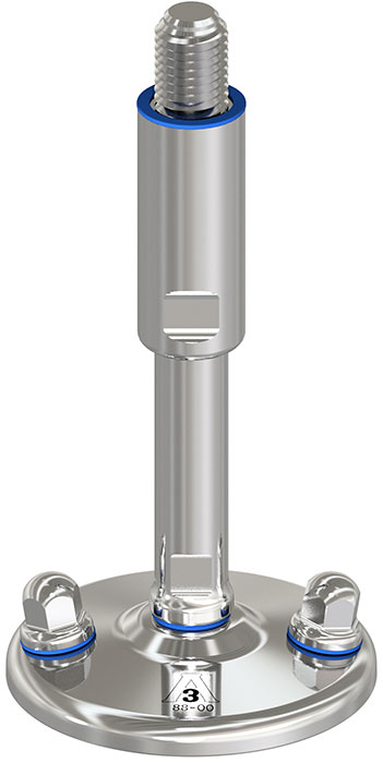 Hygienic Machine Foot 3A, Solid, Bolt/Down