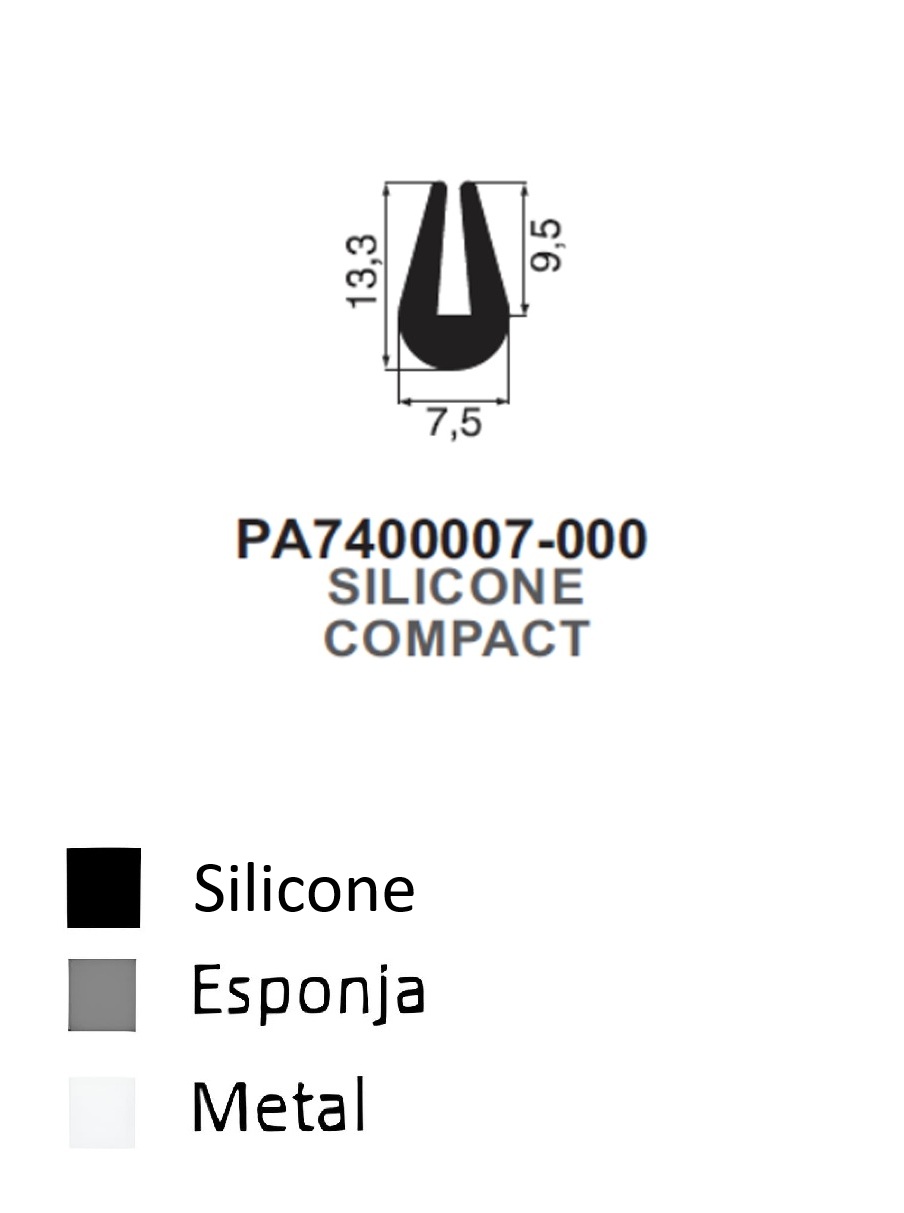 Perfil em Silicone Compacto 13.3x7.5