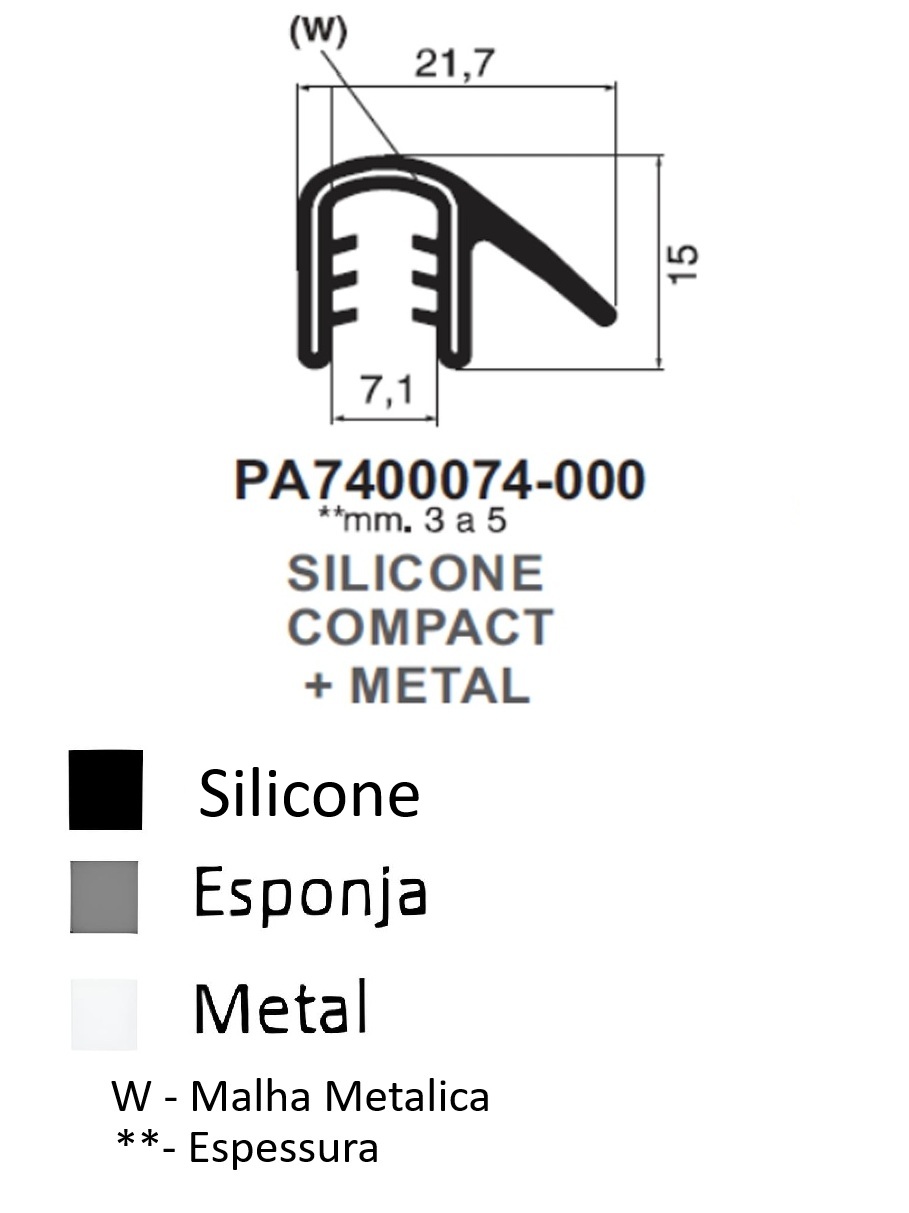 Perfil em Silicone Compacto 15x21.7
