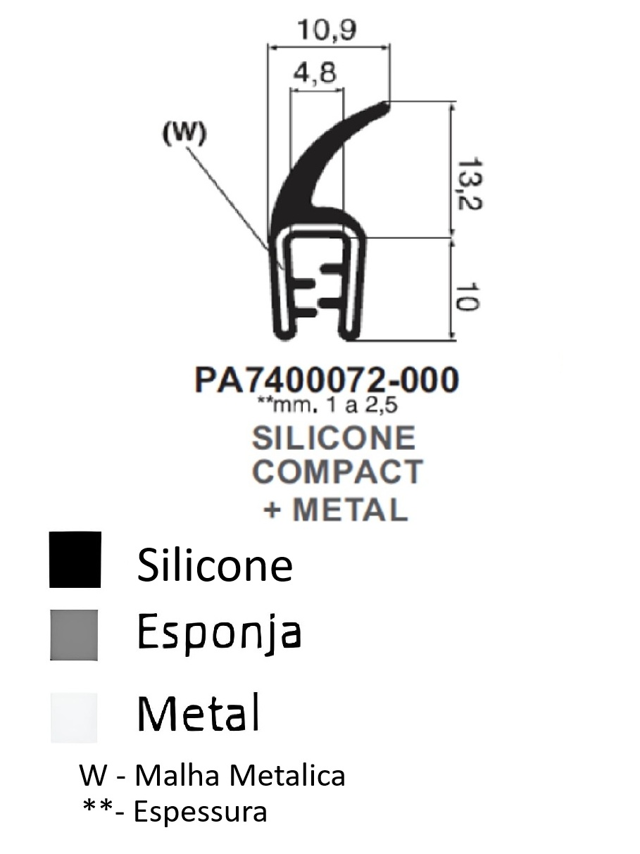 Perfil em Silicone Compacto 23.2x10.9