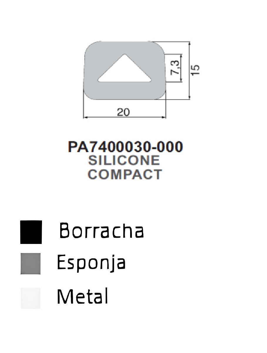 Perfil em Silicone Compacto 15x20
