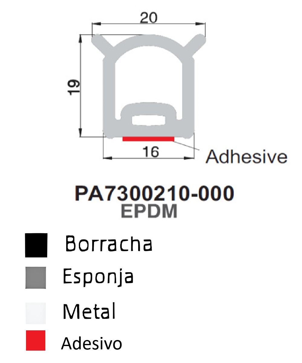 Perfil De Borracha c/ Adesivo