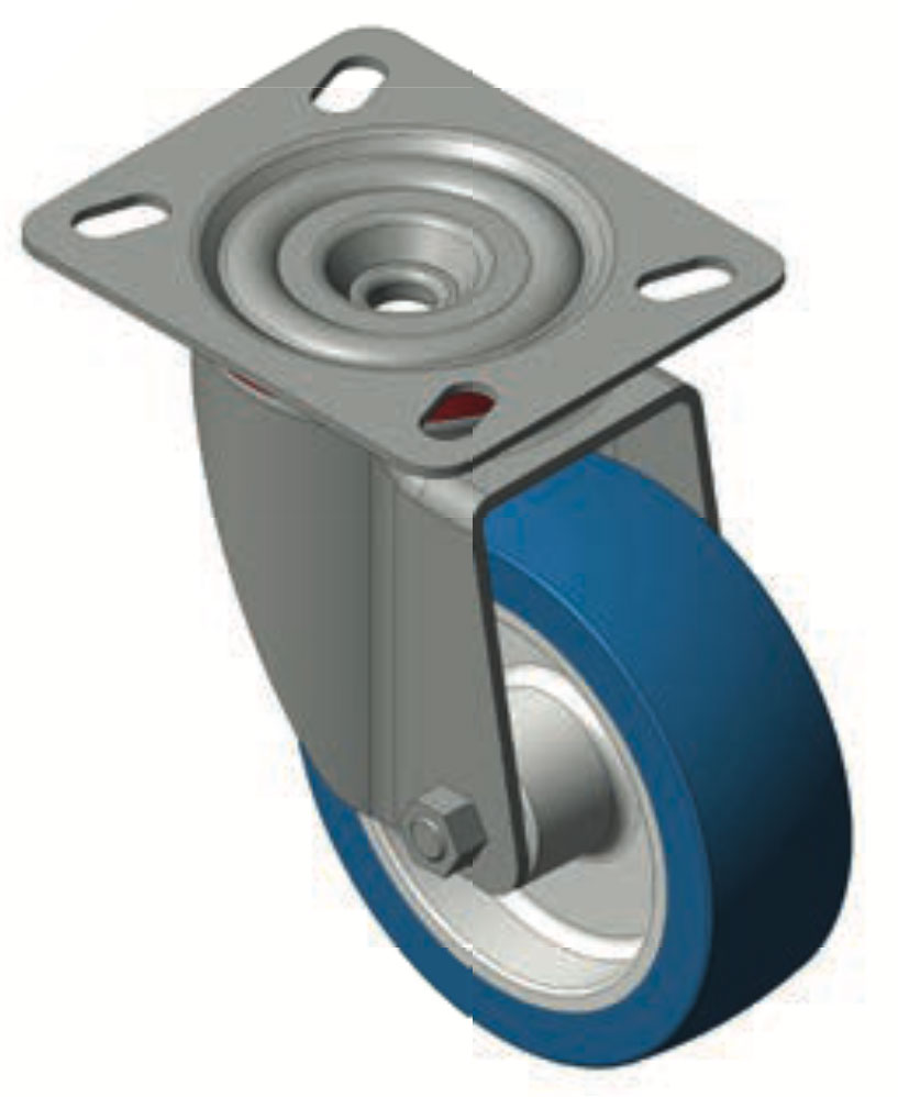 Cyan polyurethane, swivel bracket wheels