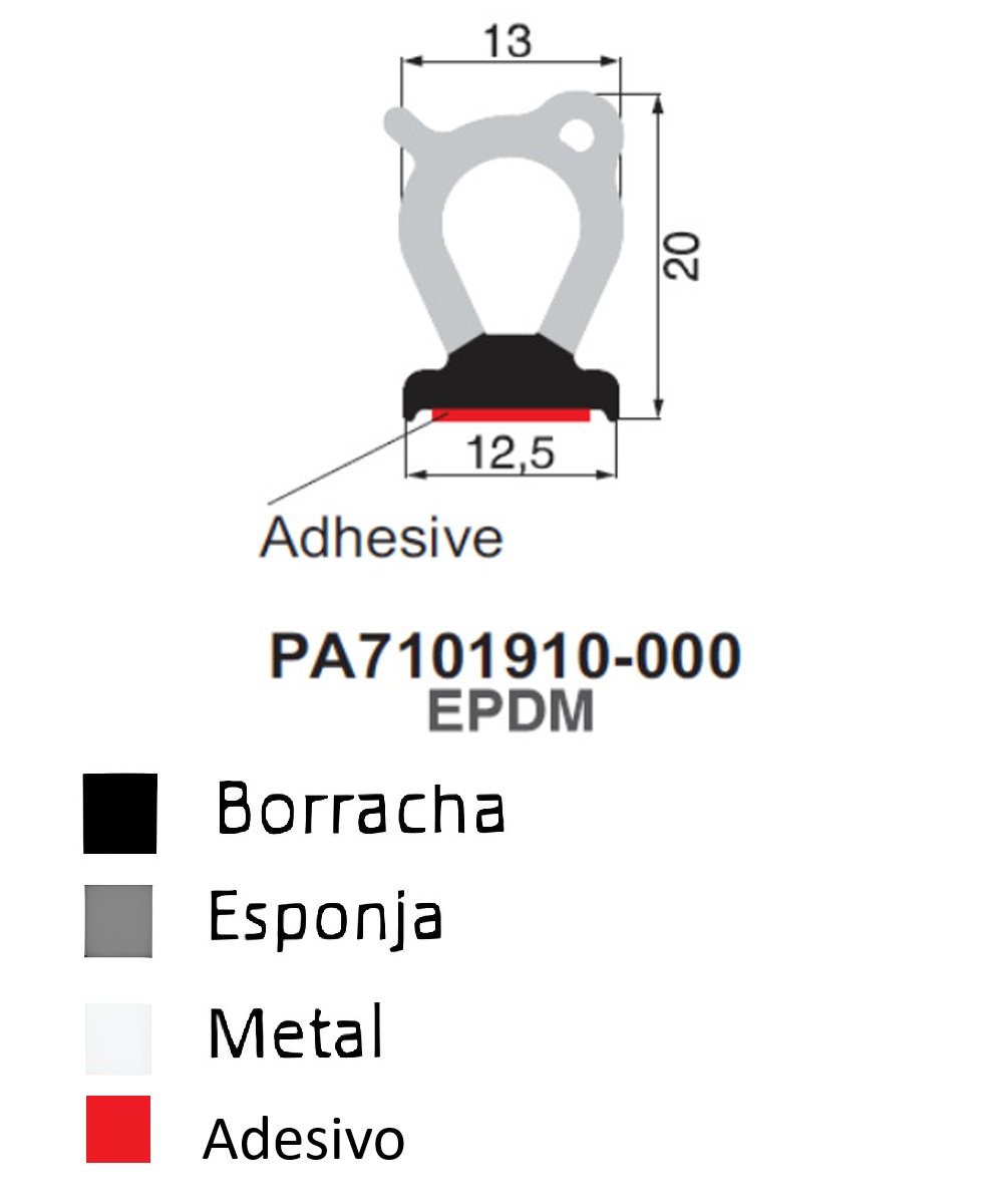 Perfil De Borracha c/ Adesivo