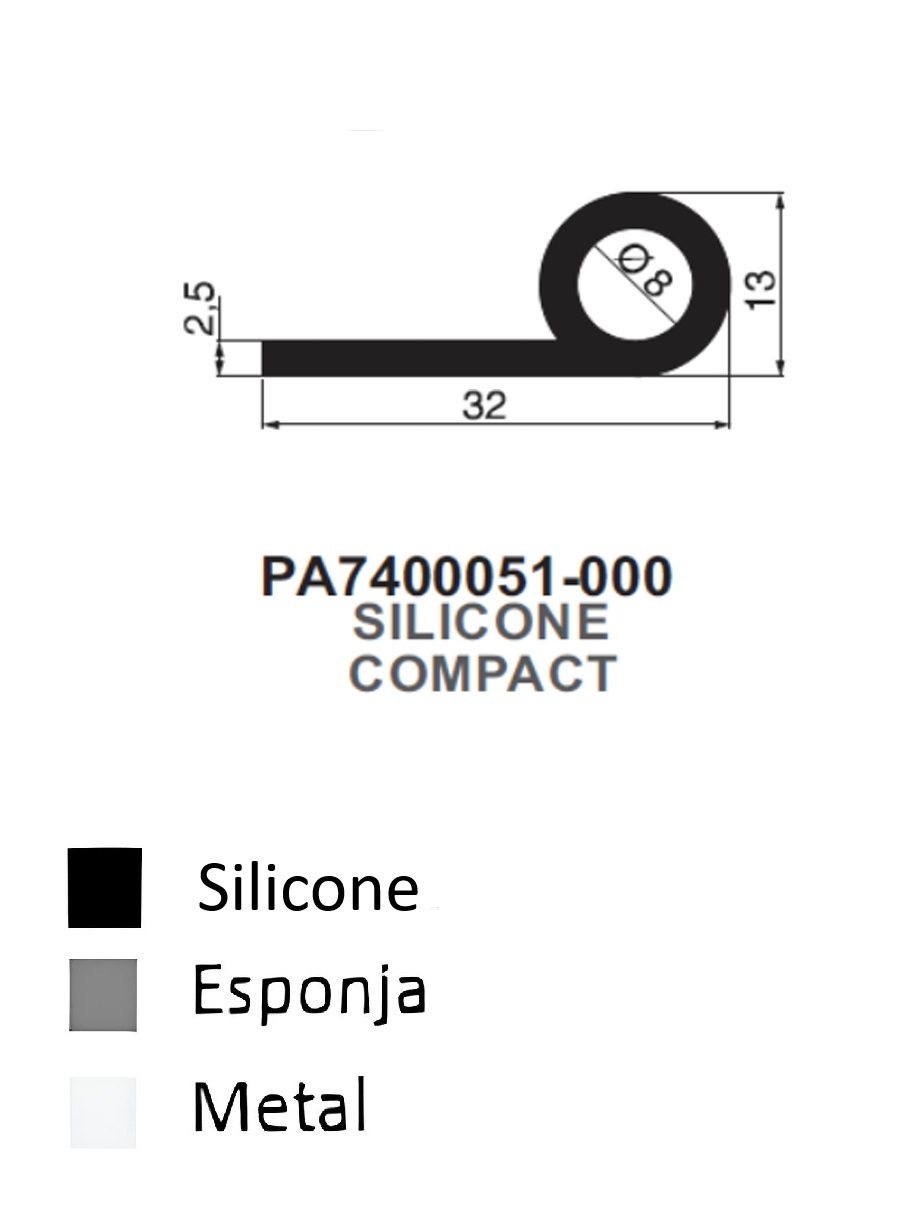 Perfil em Silicone Compacto 13x32