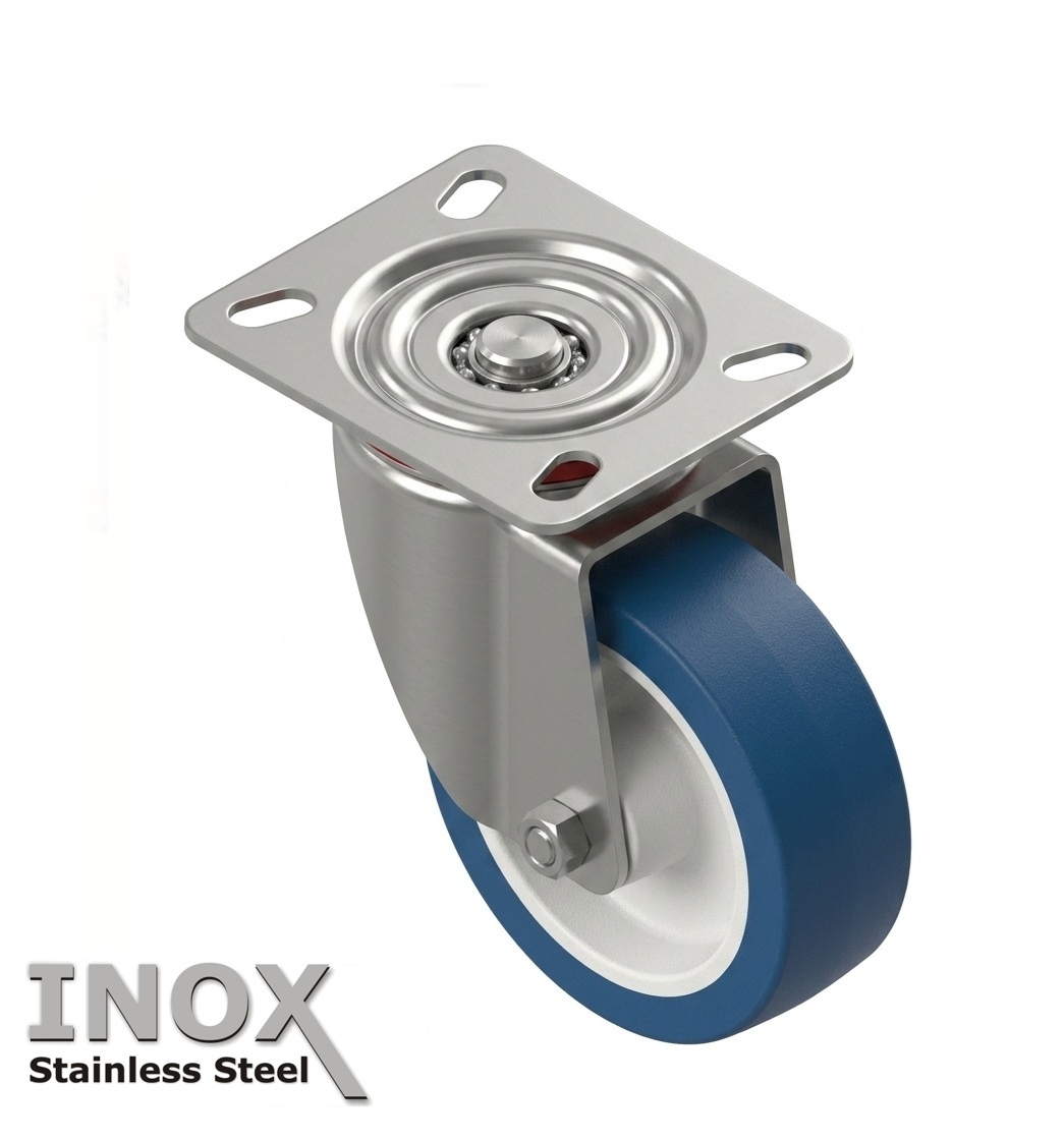 RODIZIO AZUL GIRATORIO INOX