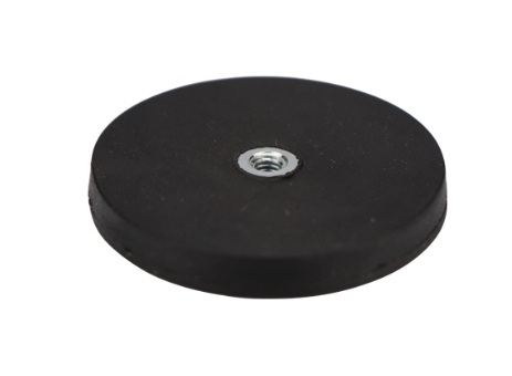 Magnetico C/ Rosca M4 Revestido a Borracha 42Kg