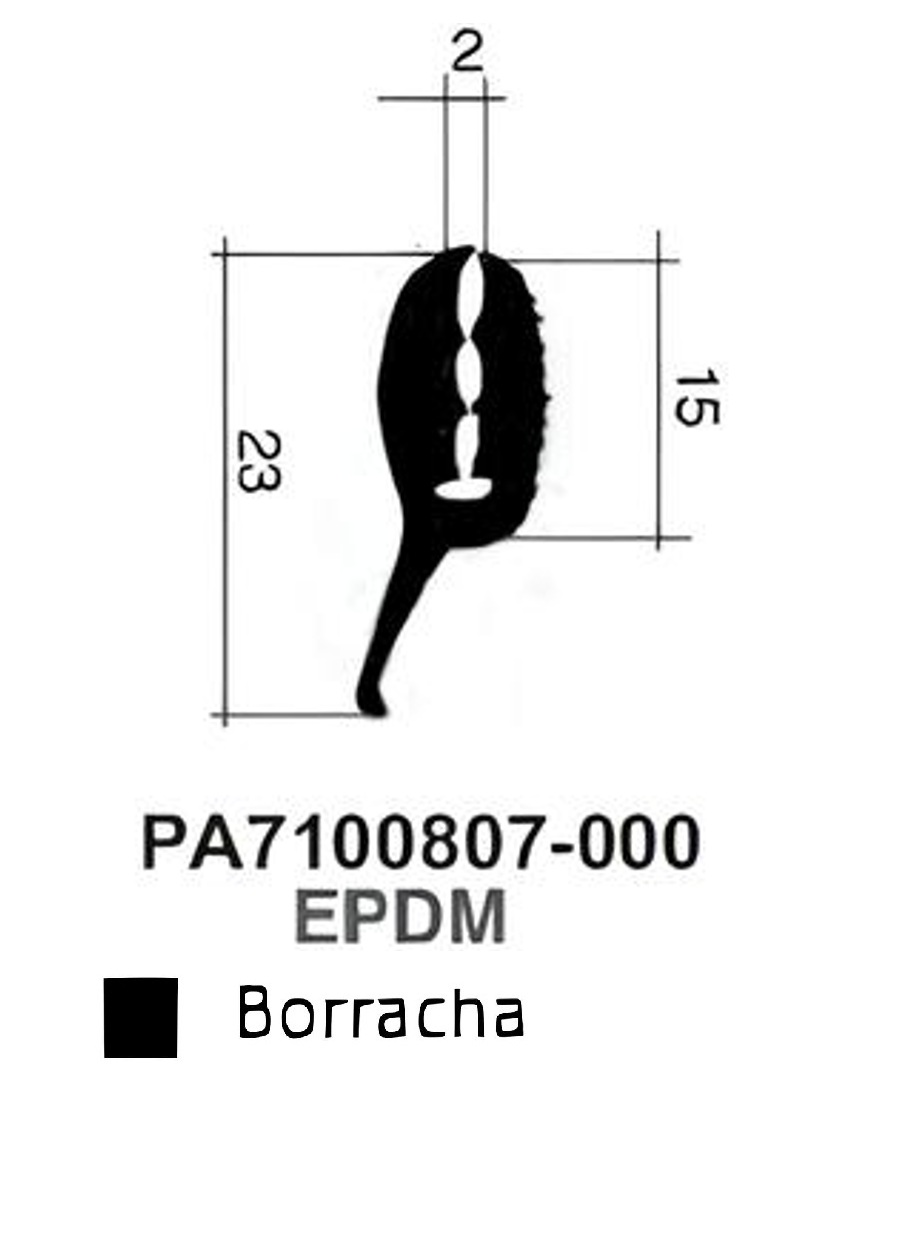 Perfil Borracha Sólido 23x2-EDPM