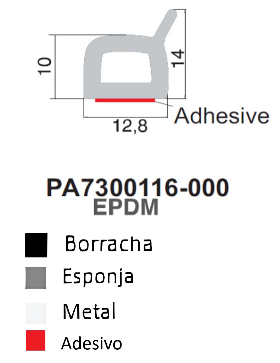 Perfil De Borracha c/ Adesivo