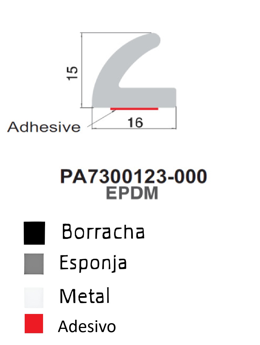 Perfil De Borracha c/ Adesivo