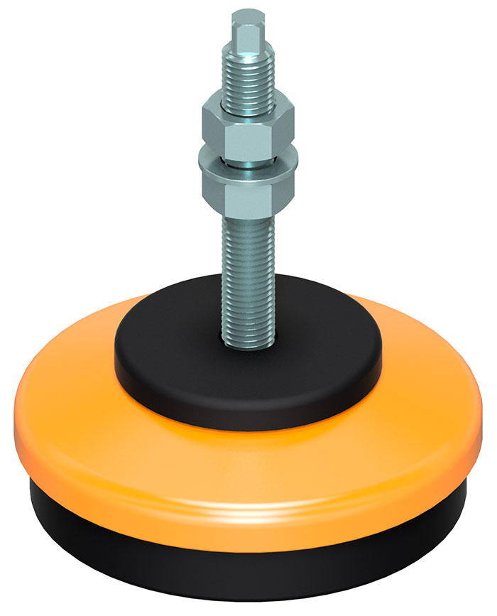 Anti-Vibration Foot, Painted Steel, Fix Screw, Technoplus