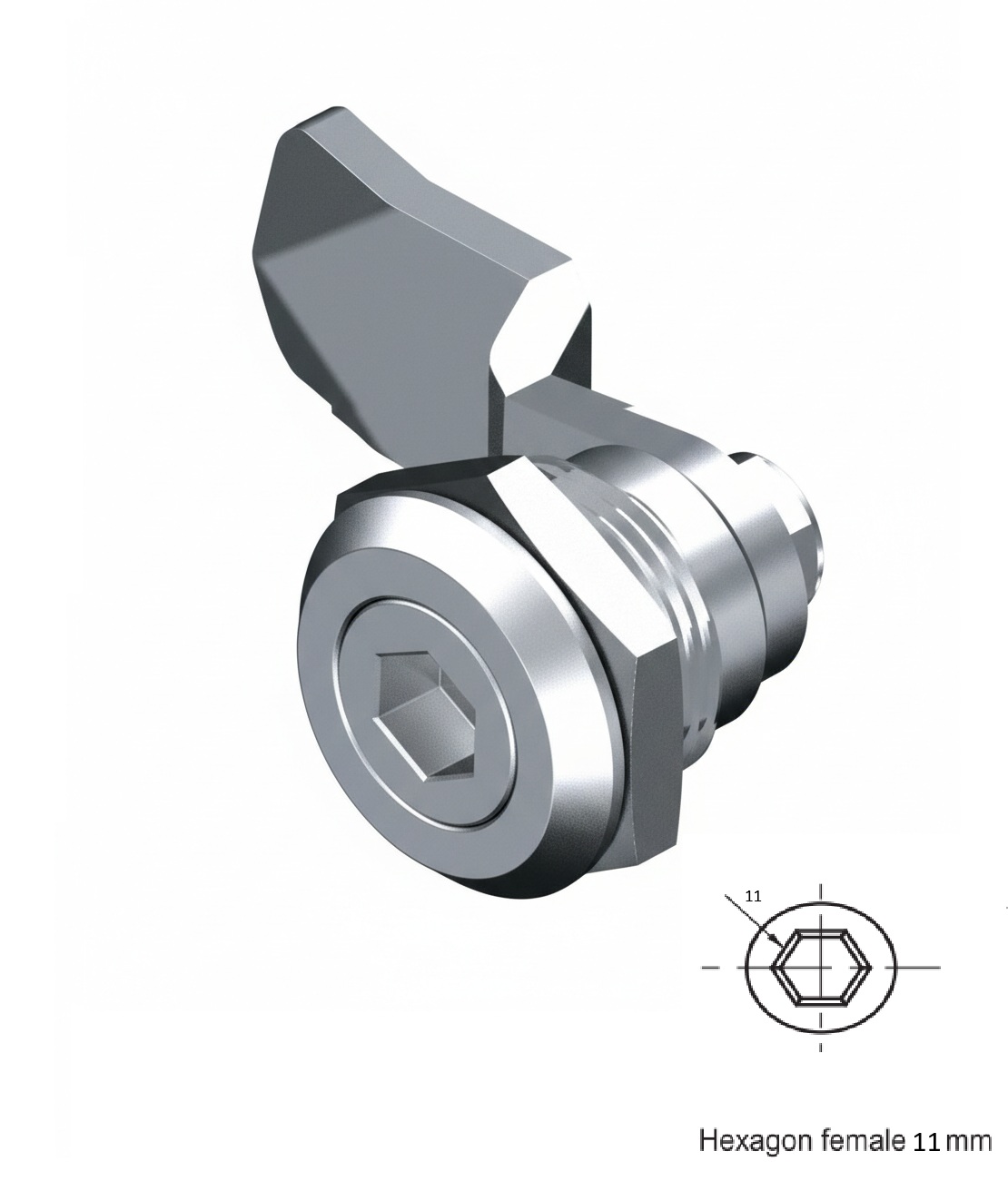 Fecho Zamak Hexagonal Femea 9mm CR