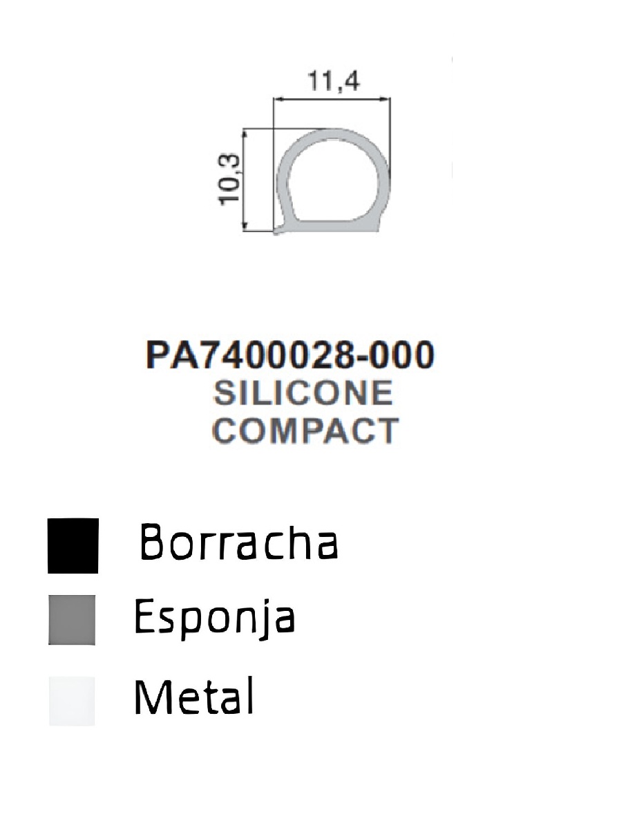 Perfil em Silicone Compacto 10.3x11.4