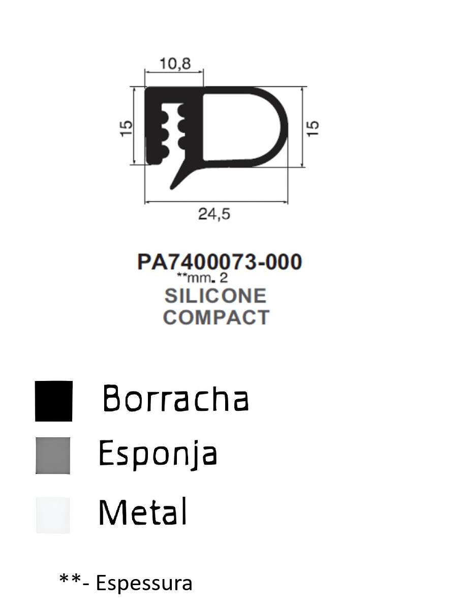 Perfil em Silicone Compacto 15x24.5
