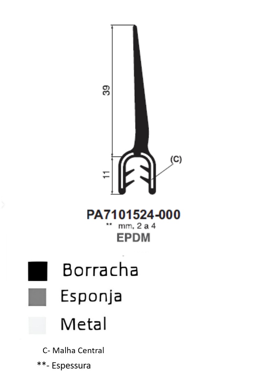 Perfil Borracha em Barbata 50x11.2