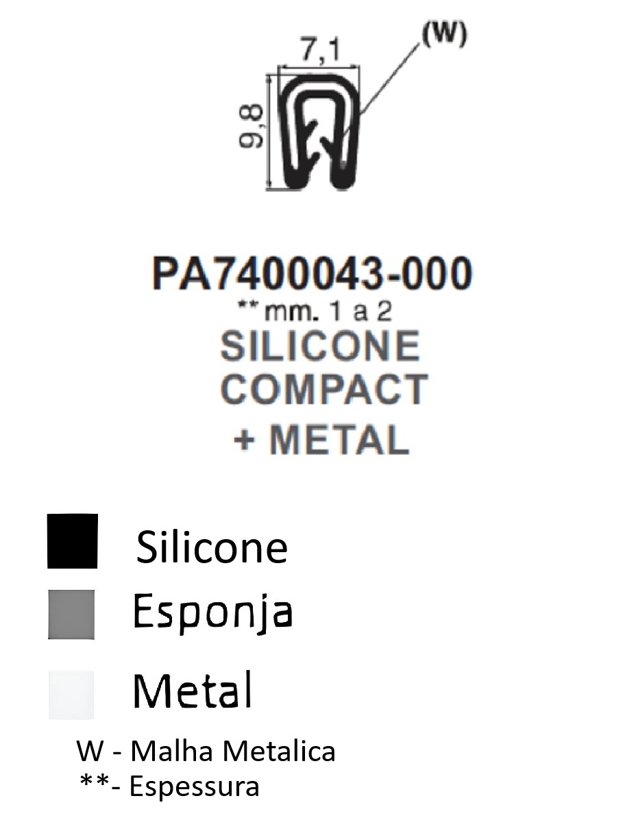 Perfil em Silicone Compacto 9.8x7.1