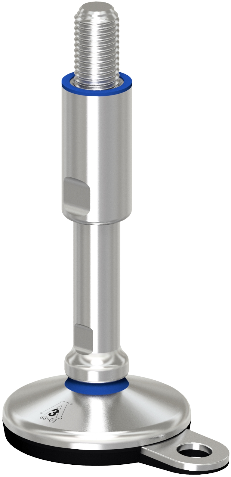 Hygienic Machine Foot 3A, Vulcanized, Bolt/Down