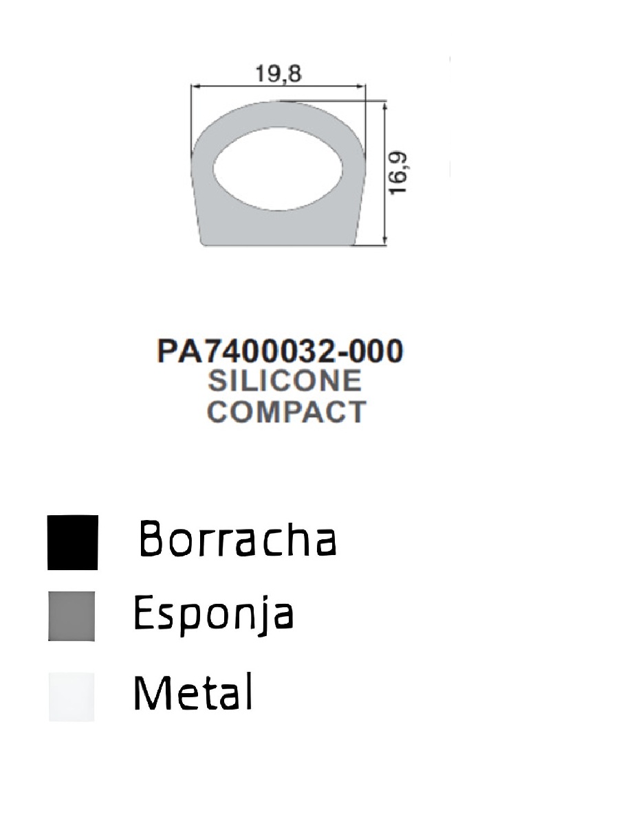 Perfil em Silicone Compacto 16.9x19.8