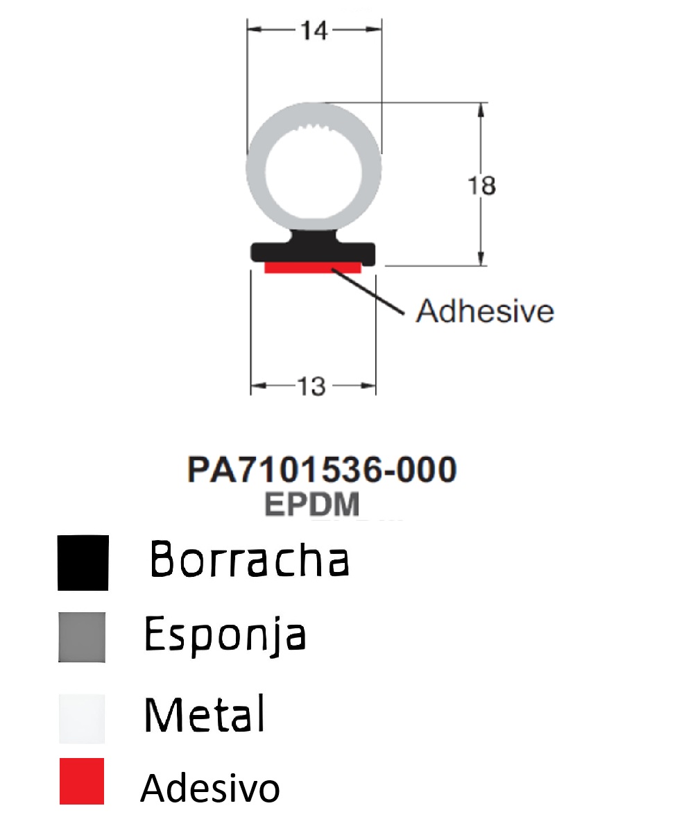Perfil De Borracha c/ Adesivo