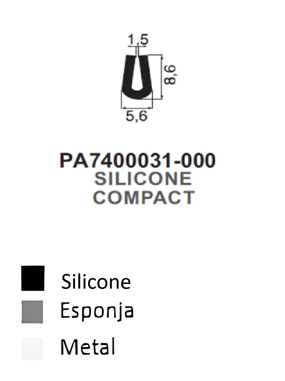 Perfil em Silicone Compacto 8.6x5.6