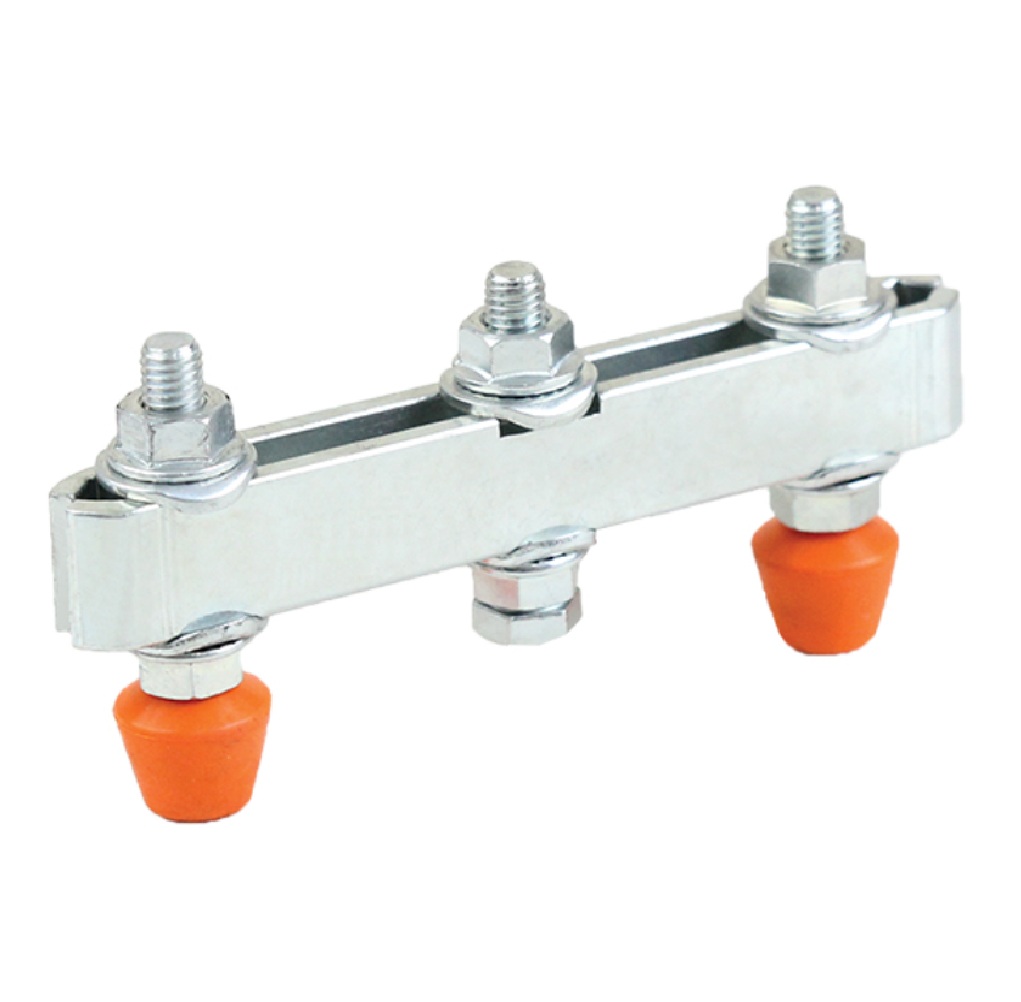 APERTO DUPLO PARA GRAMPO COM PERNOS DE CABEÇA EM SILICONE