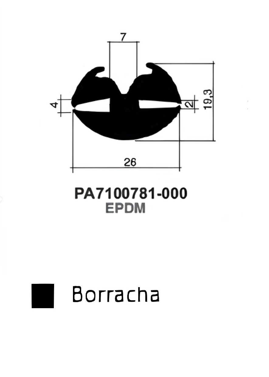 Perfil Borracha de Vedação 4,4x2