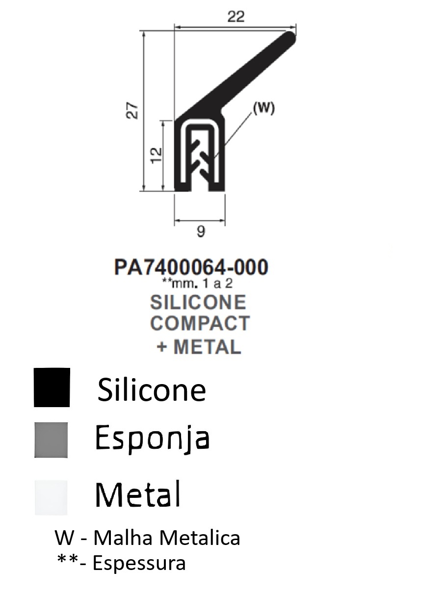 Perfil em Silicone Compacto 27x22