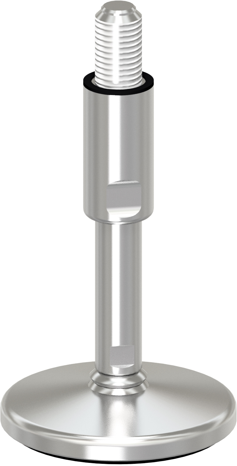 Stainless Steel Foot, Hygienic Screw, Articulated, Solid Base, Technoclean, Antislip