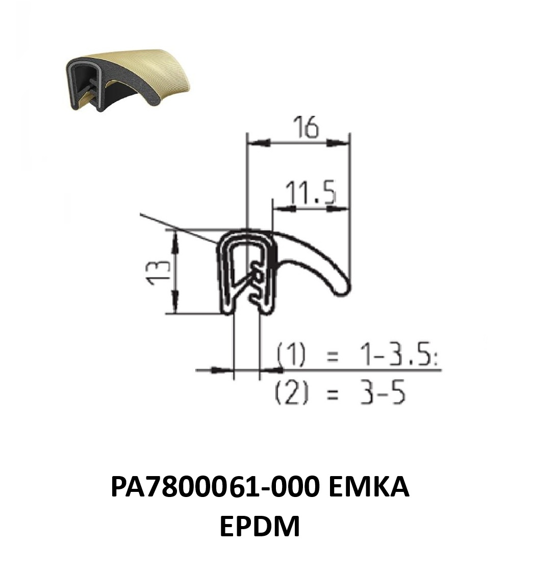 Perfil Borracha Condutivo 13x16 - EPDM