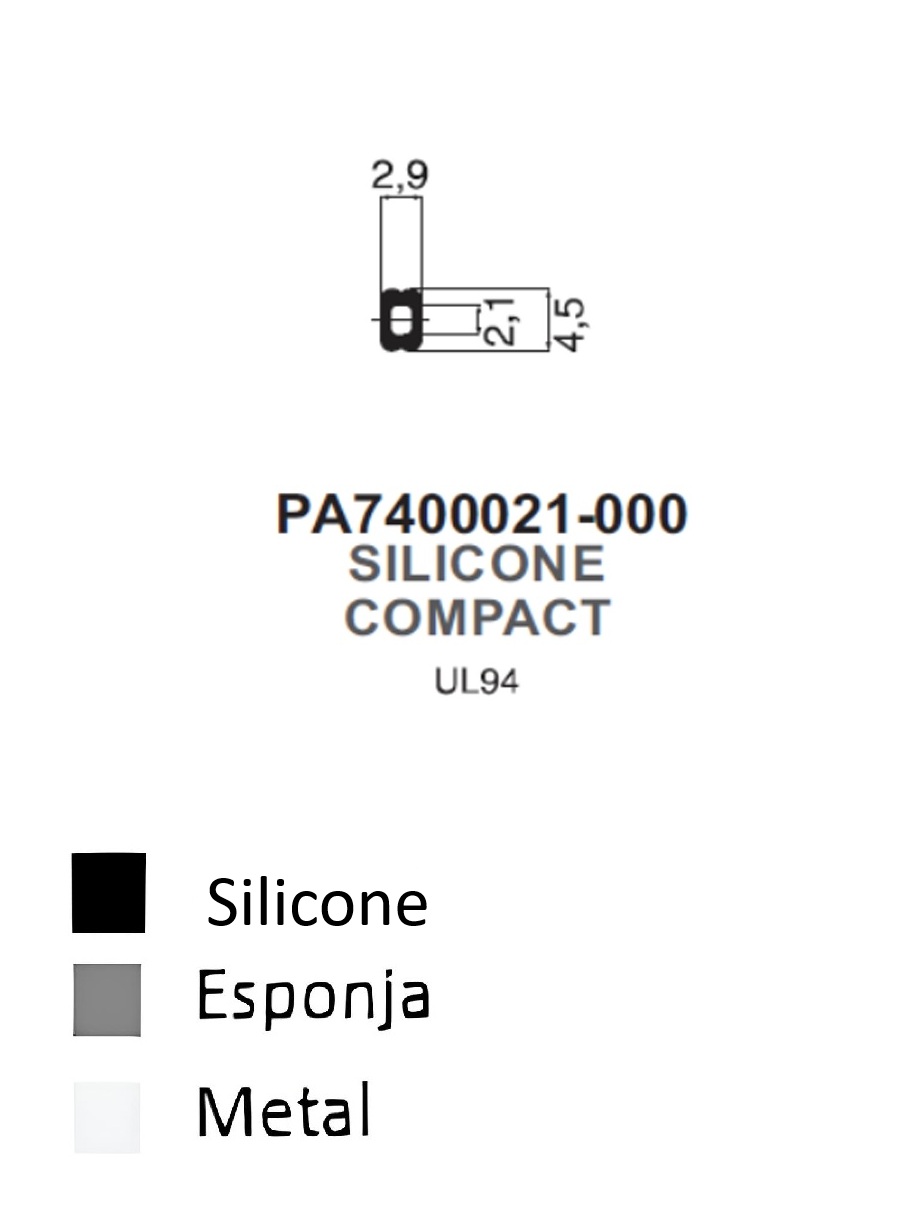 Perfil em Silicone Compacto 4.5x2.9