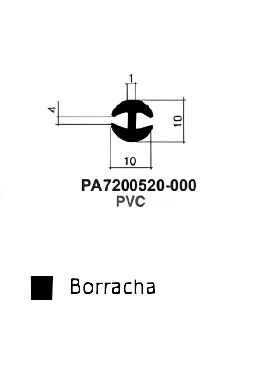 Perfil Borracha para Janela 10x10- PVC