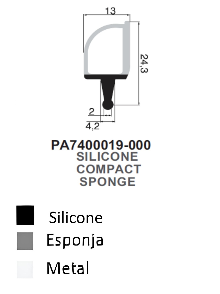 Perfil em Silicone Compacto 24.3x13