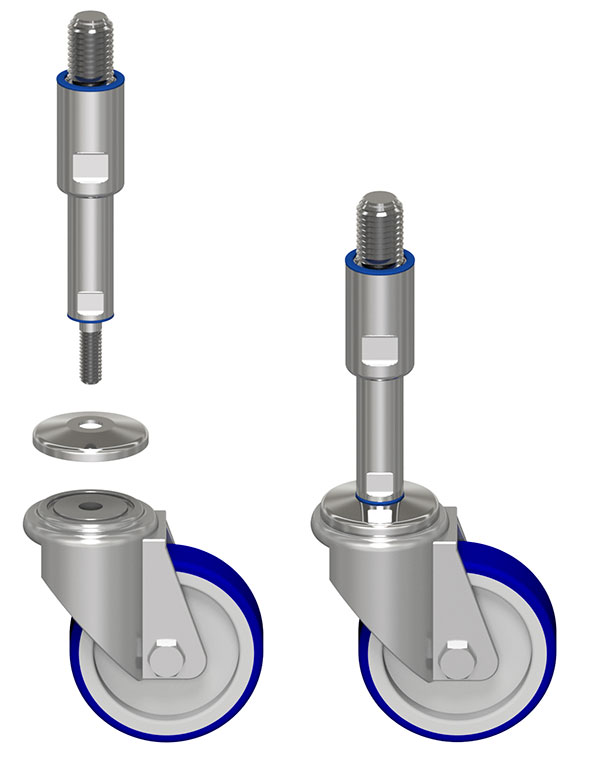 Stainless Steel, Techno-Clean, Hygienic, Support for Wheel, male