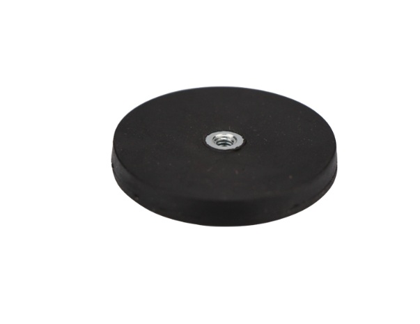 Magnetico C/ Rosca M4 Revestido a Borracha 80Kg