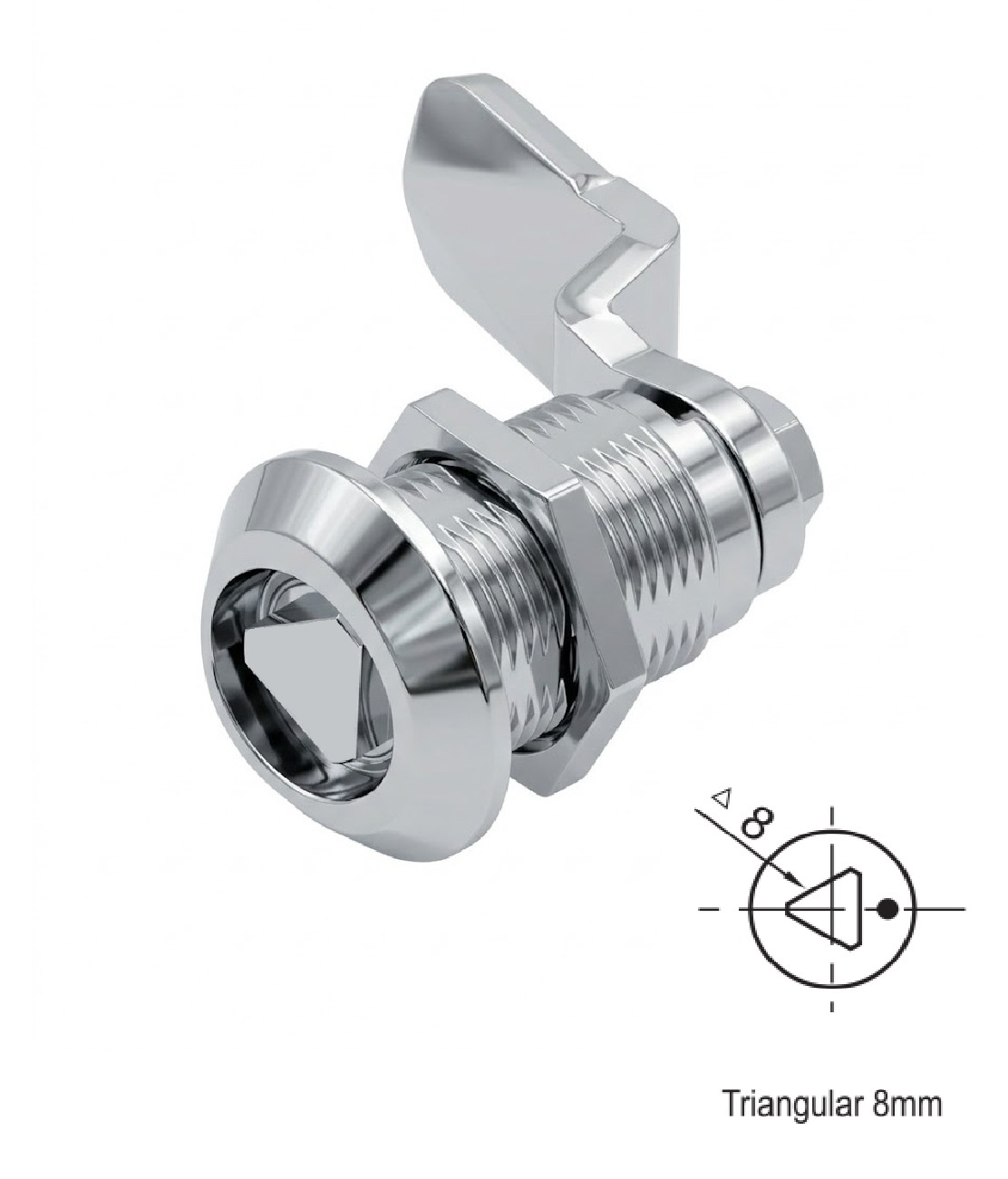 Fecho Zamak Triangular 8mm CR L=60