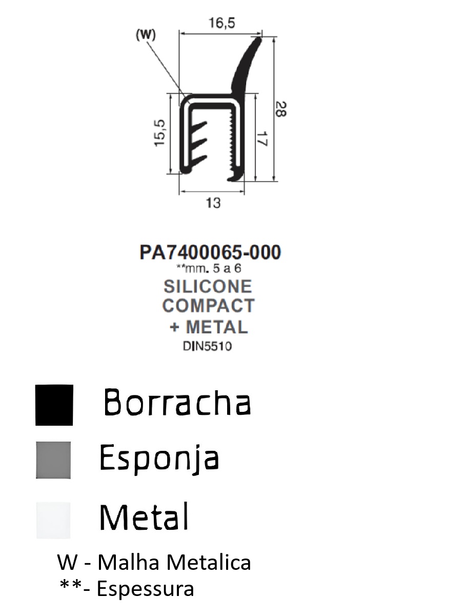 Perfil em Silicone Compacto 28x16.5