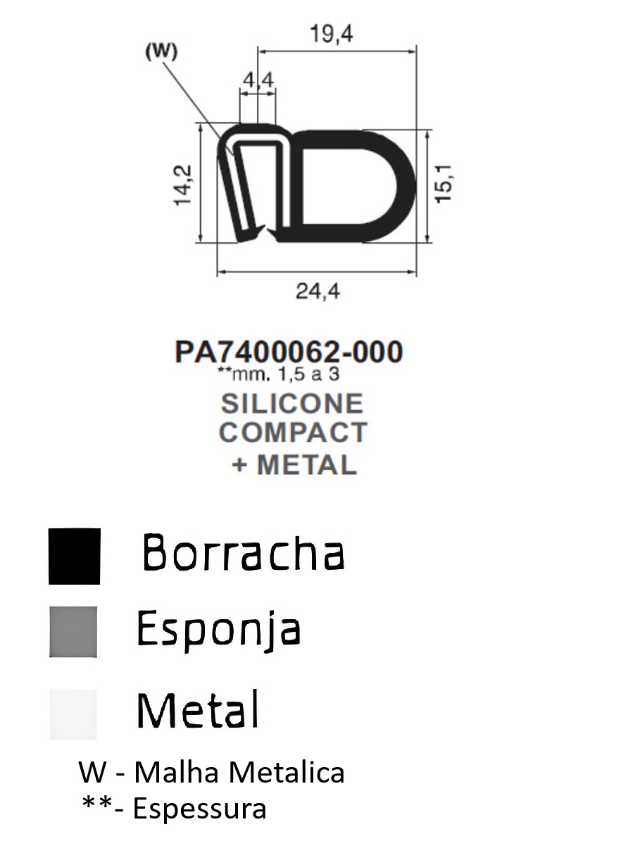 Perfil em Silicone Compacto 15.1x24.4