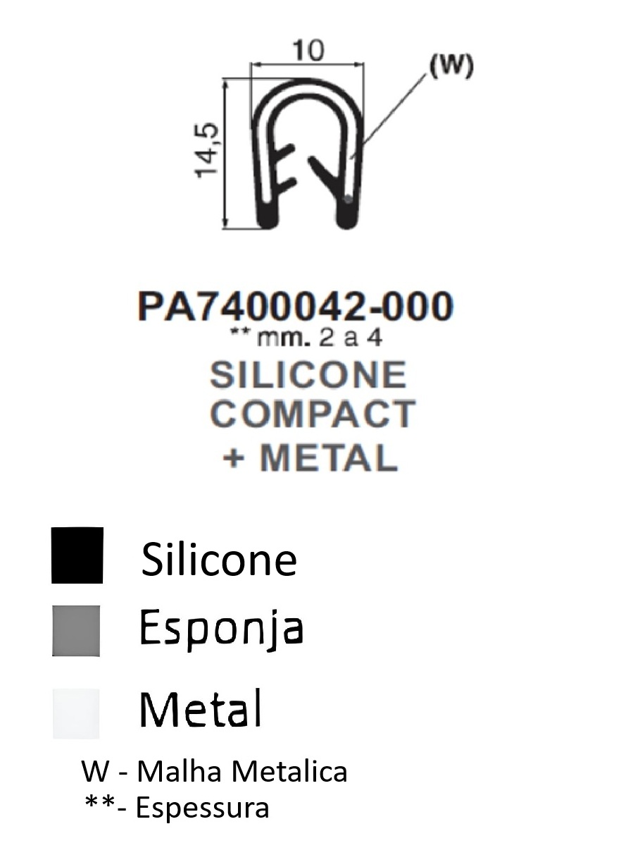 Perfil em Silicone Compacto 14.5x10