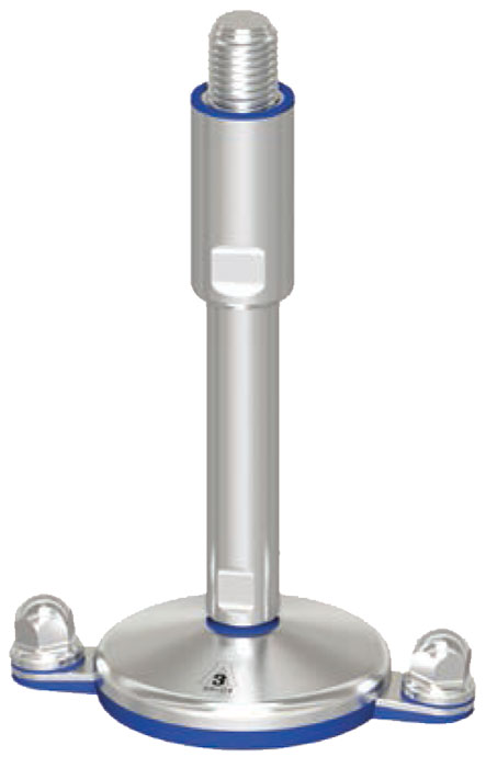 Hygienic Machine Foot 3A, Vulcanized, 2 X Bolt/Down