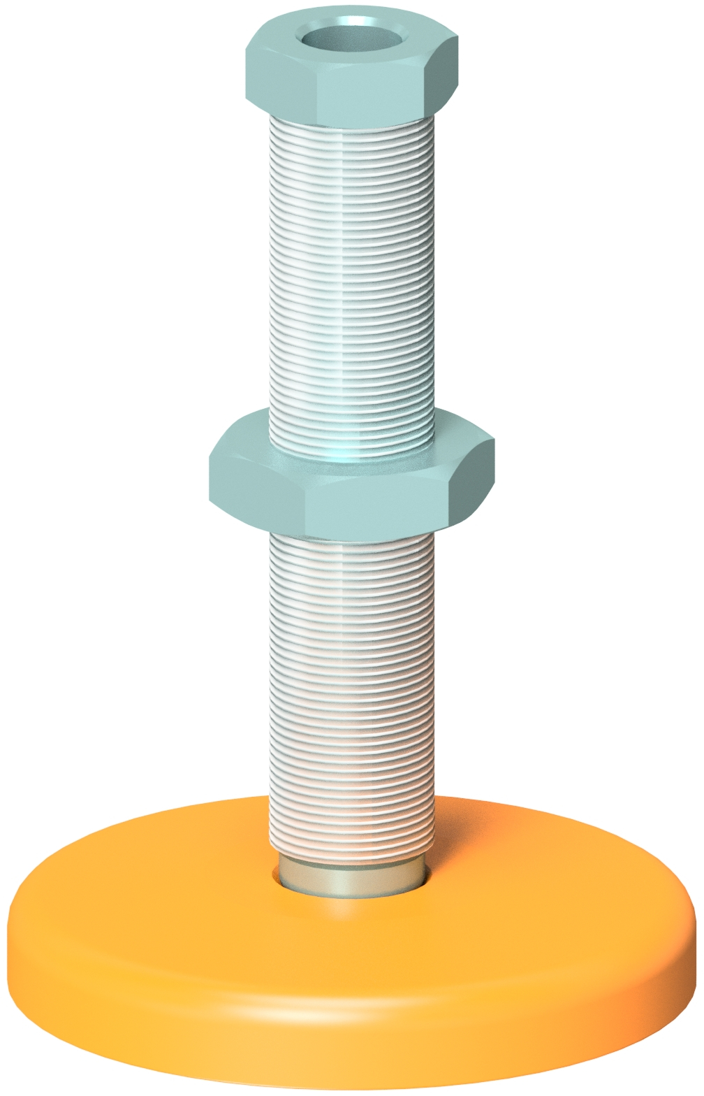 Painted Steel Foot, Base & Screw with Through Hole, Technofix